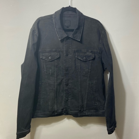 JOE,S MEN BLACK, DISTRESSED, DENIM JACKET. SIZE-LARGE. - Picture 1 of 14